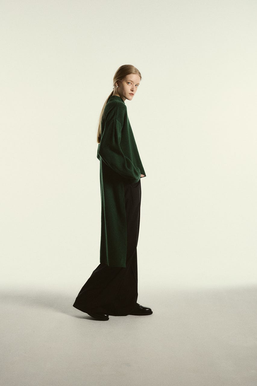 【26FW PRE ORDER】Back long tops GRN FREE