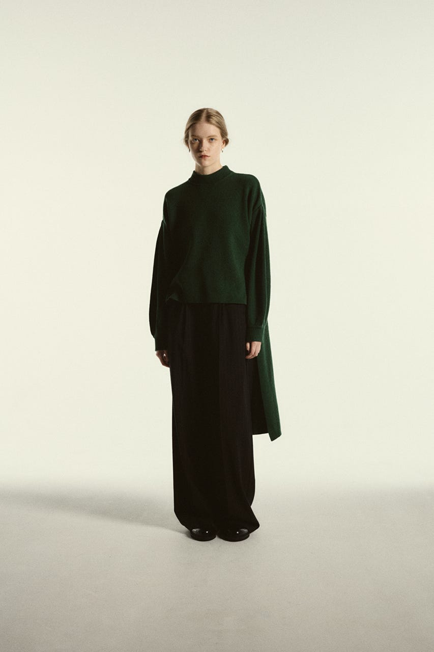 【26FW PRE ORDER】Back long tops GRN FREE