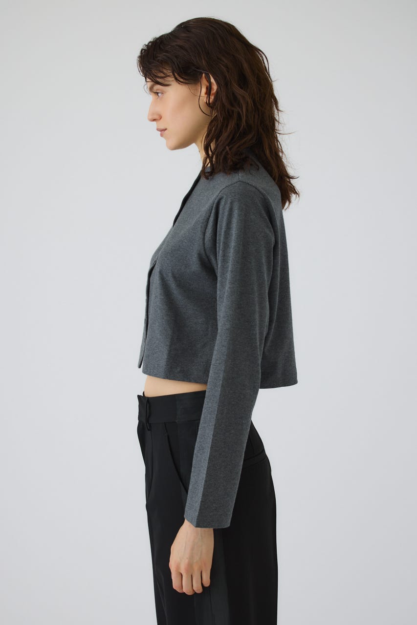 Neck darts cut long T/SH GRY FREE
