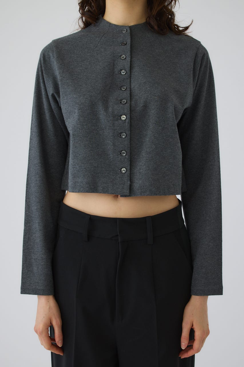 Neck darts cut long T/SH GRY FREE