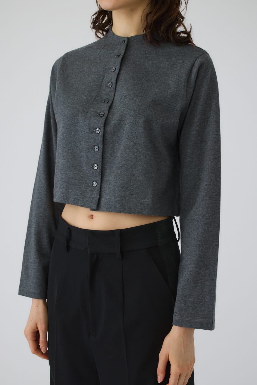 Neck darts cut long T/SH GRY FREE