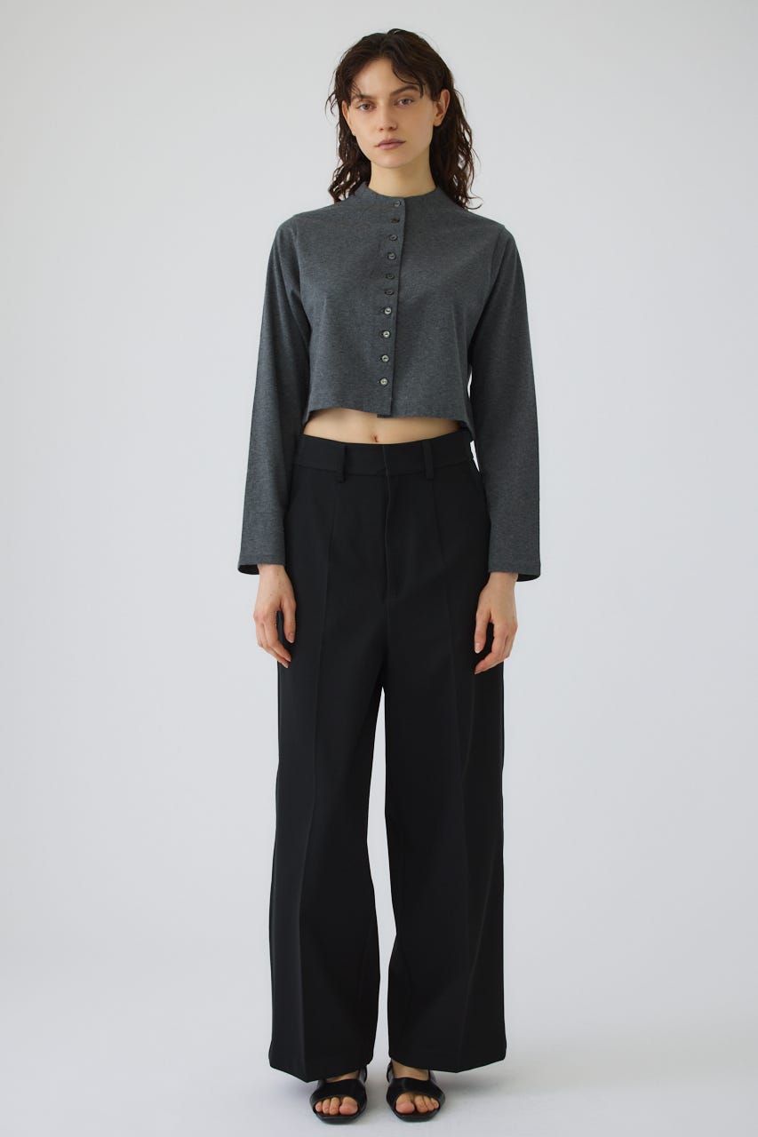 Neck darts cut long T/SH GRY FREE