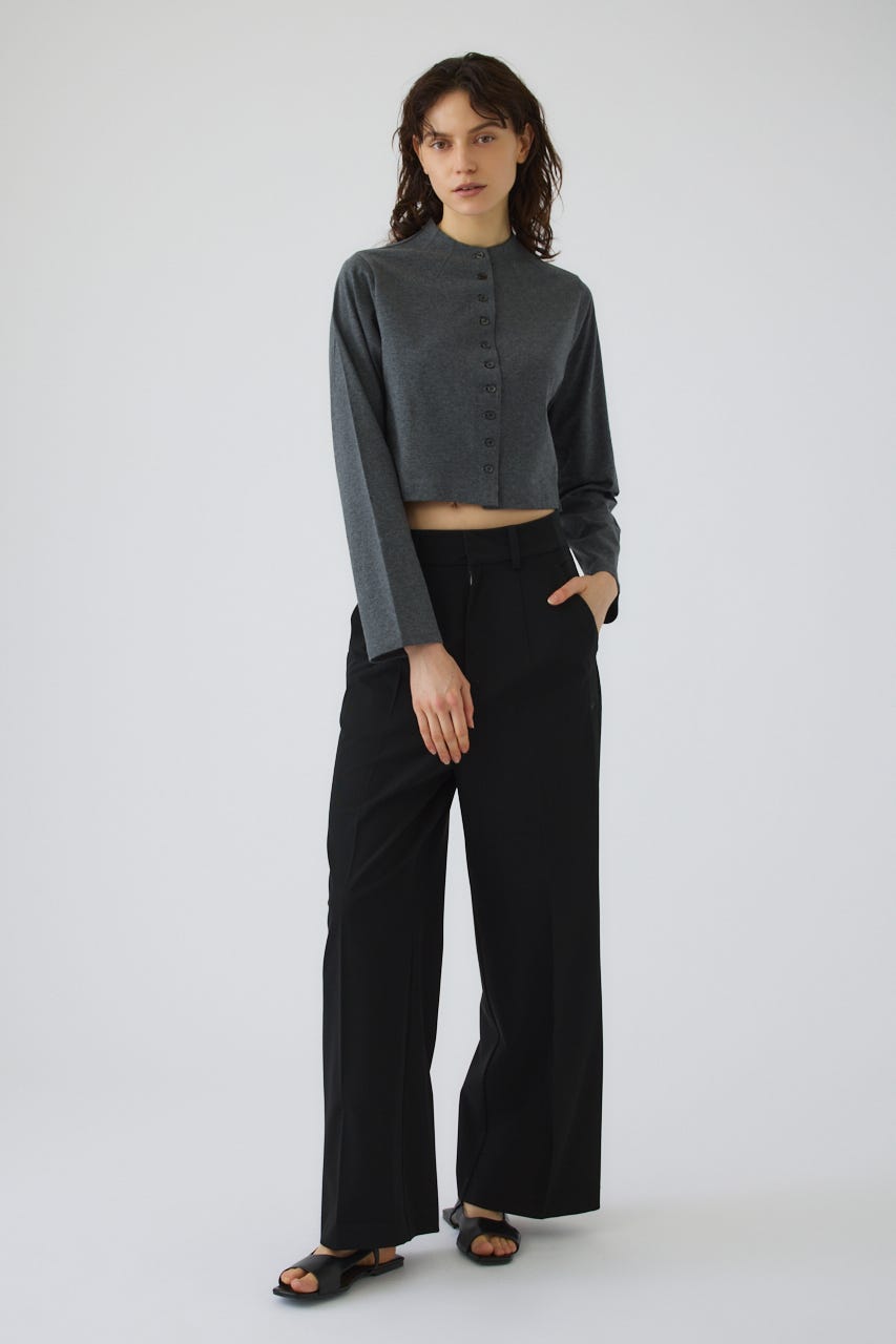 Neck darts cut long T/SH GRY FREE