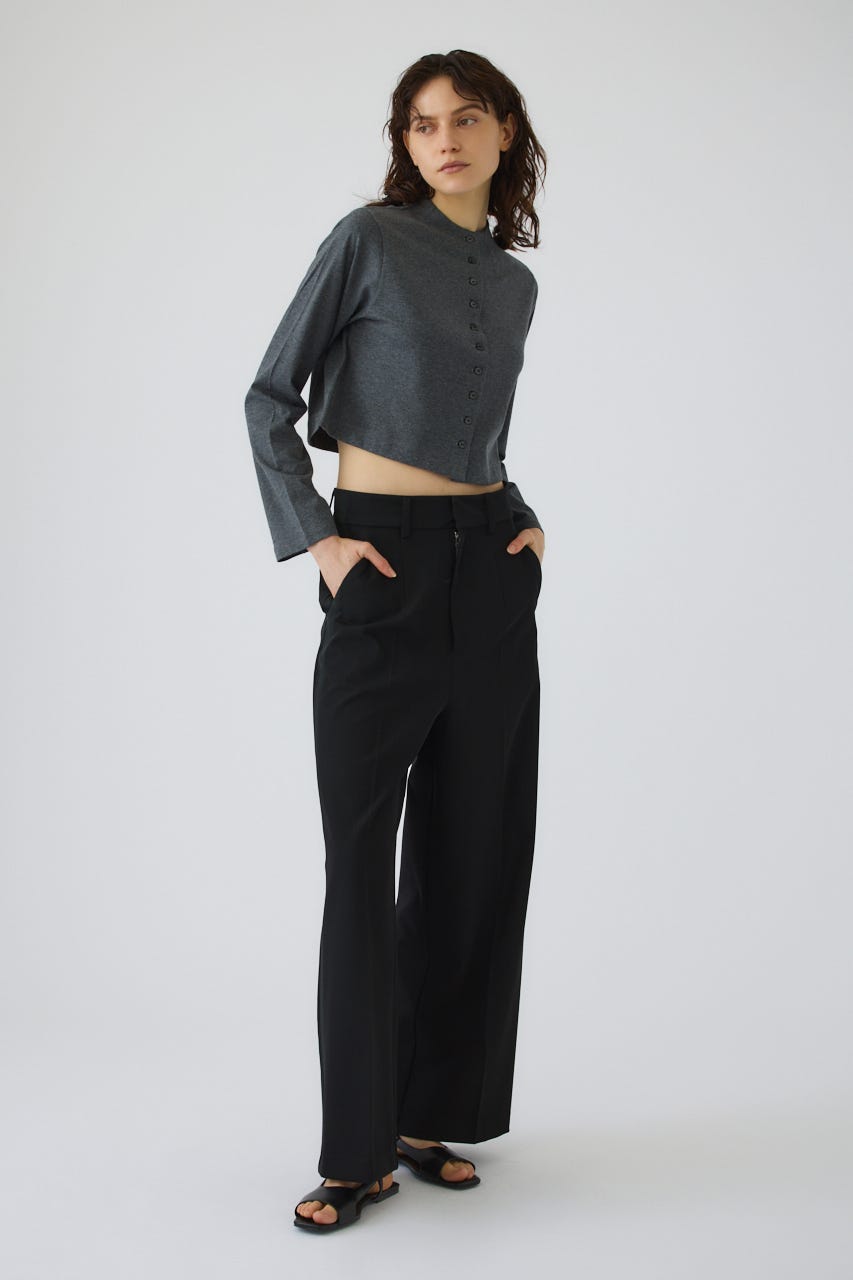 Neck darts cut long T/SH GRY FREE
