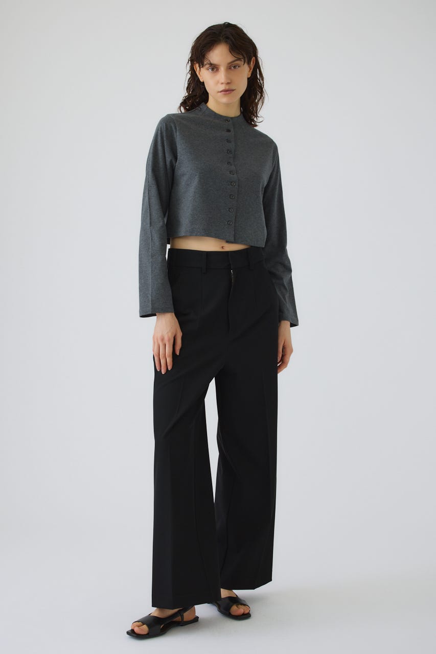 Neck darts cut long T/SH GRY FREE