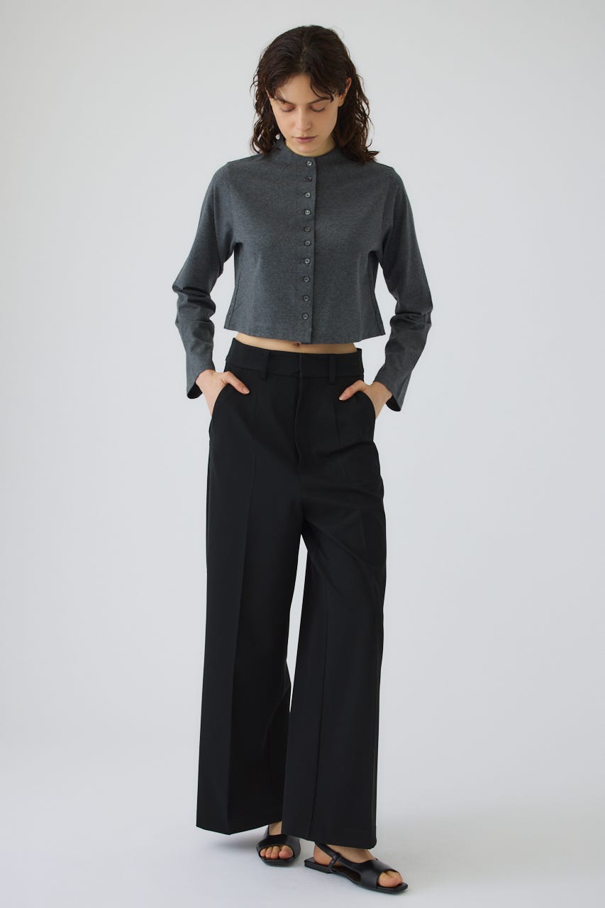 Neck darts cut long T/SH GRY FREE