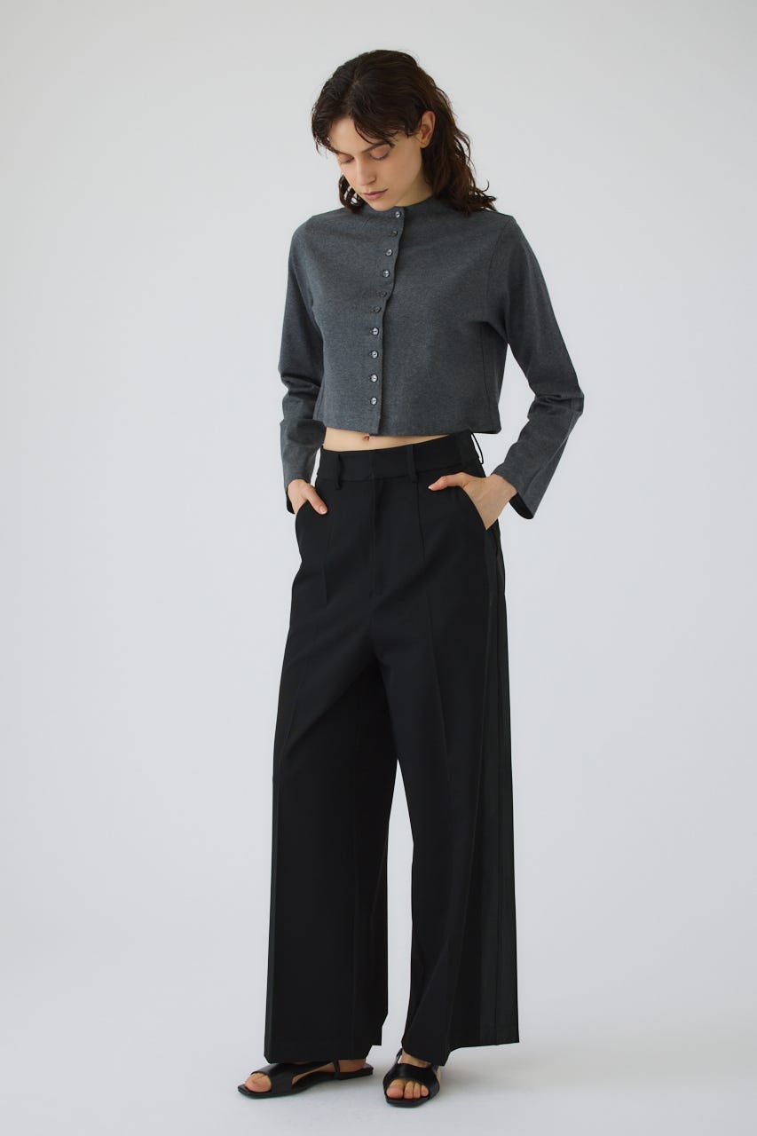 Neck darts cut long T/SH GRY FREE