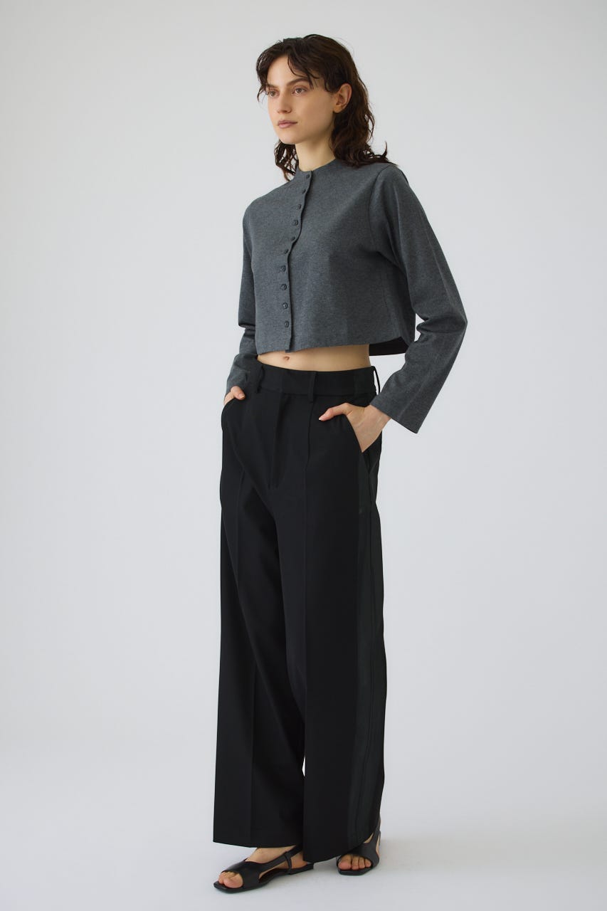 Neck darts cut long T/SH GRY FREE