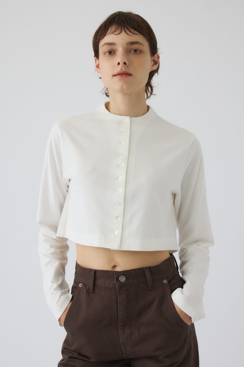 Neck darts cut long T/SH WHT FREE