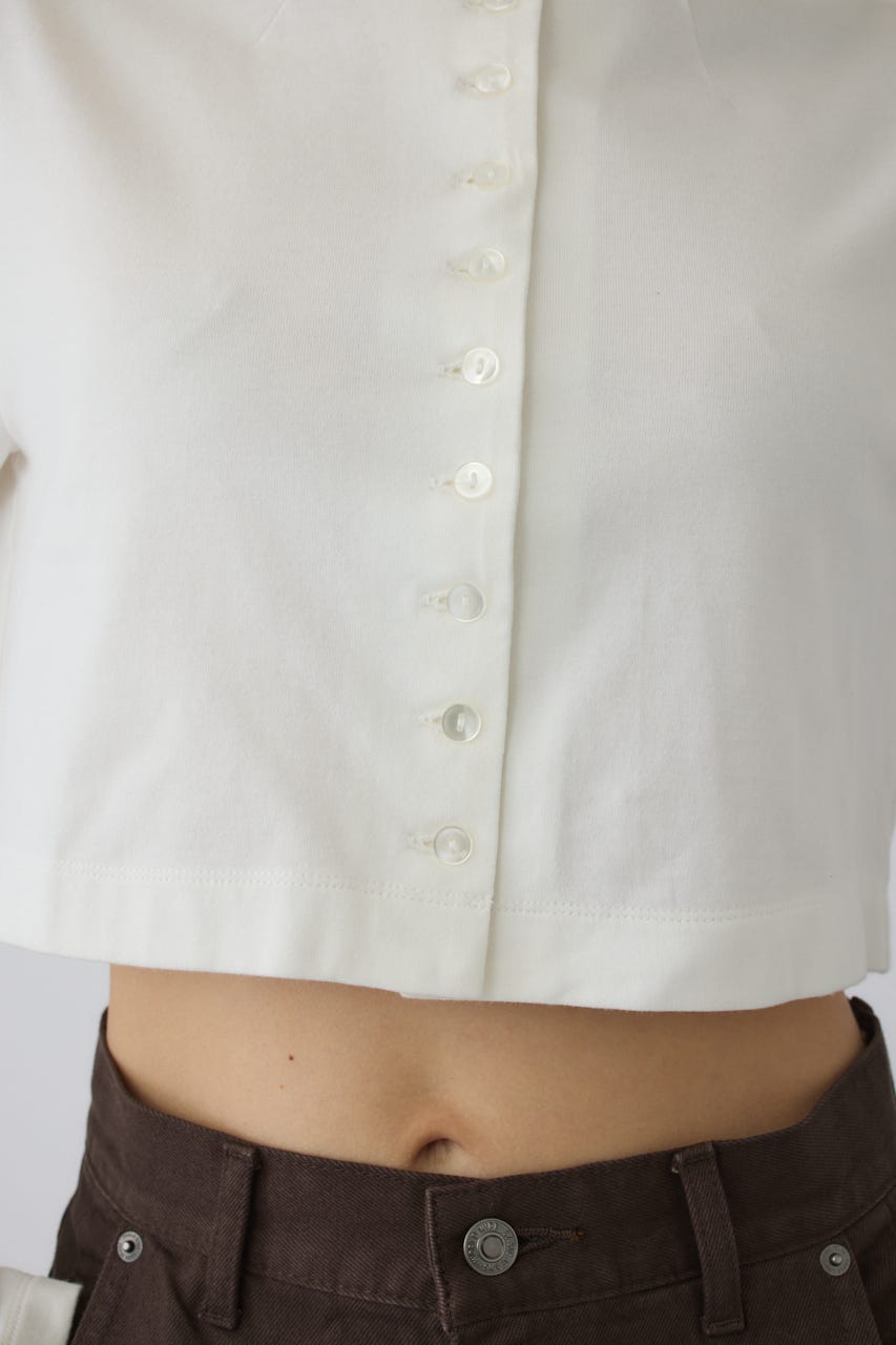 Neck darts cut long T/SH WHT FREE