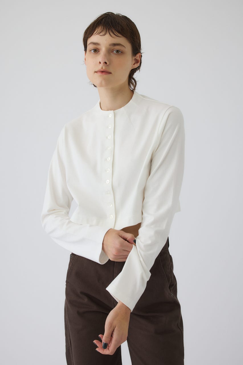 Neck darts cut long T/SH WHT FREE