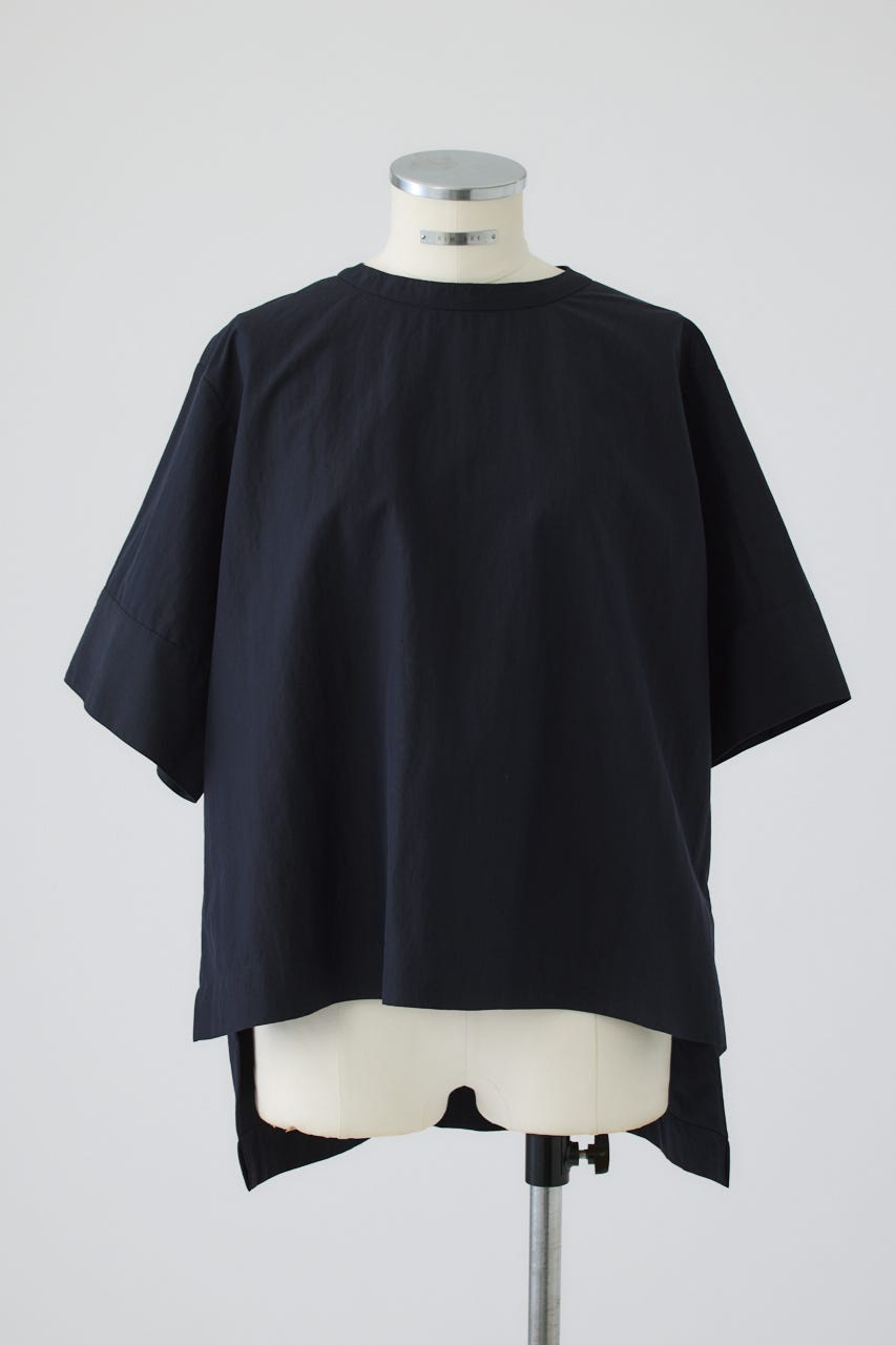 Asymmetric hem woven T/SH D/NVY FREE