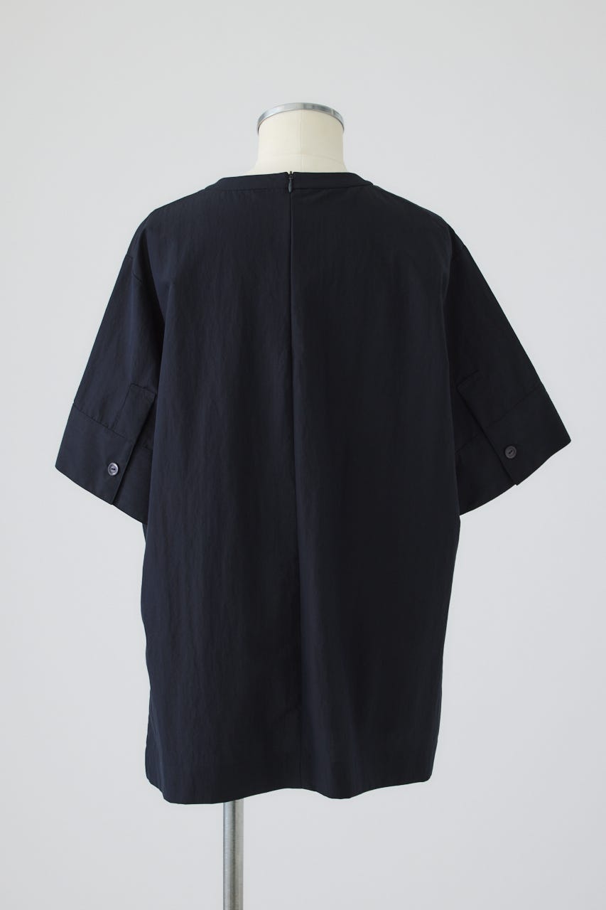 Asymmetric hem woven T/SH D/NVY FREE