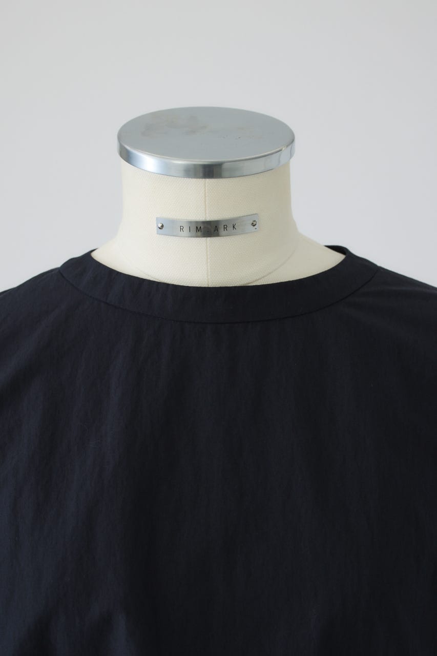 Asymmetric hem woven T/SH D/NVY FREE