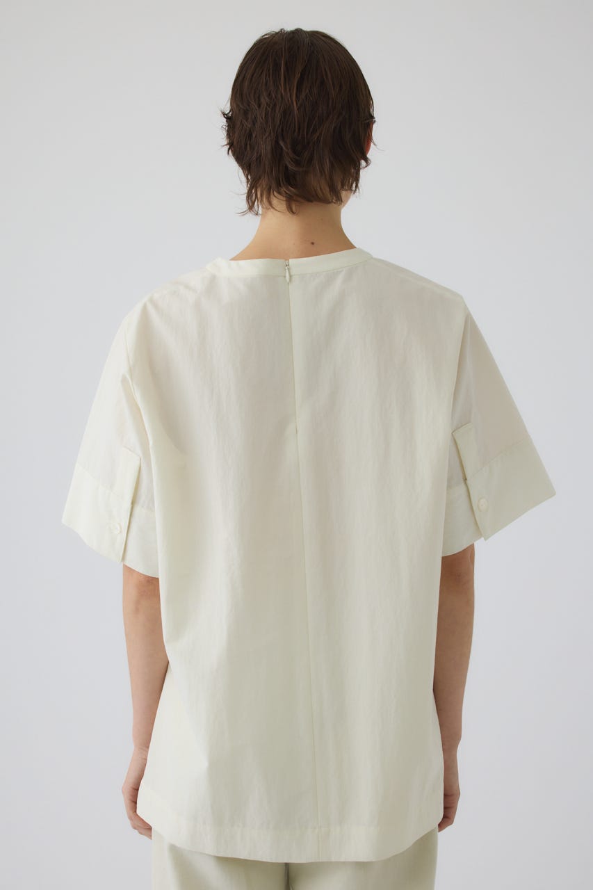 Asymmetric hem woven T/SH WHT FREE