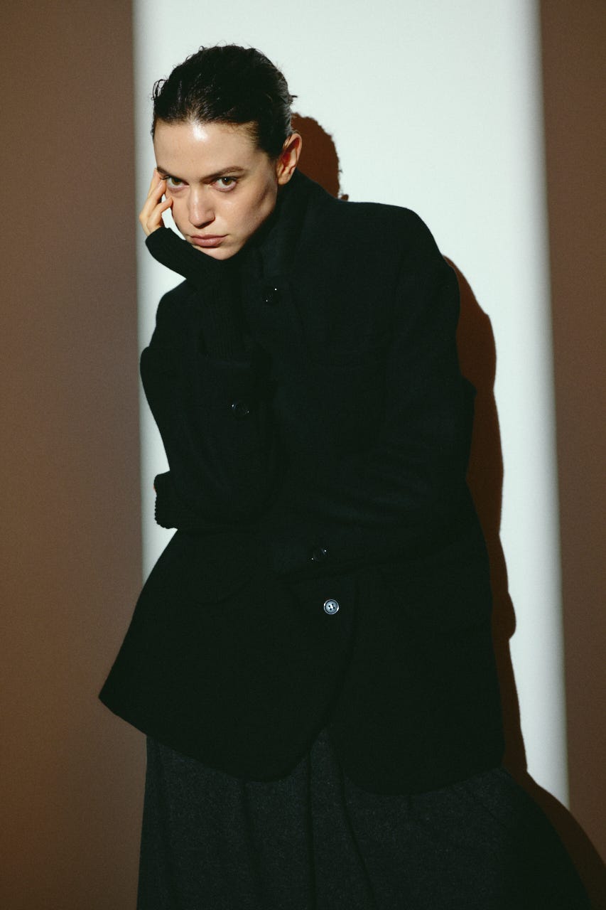 【26FW OUTER PRE ORDER】Oversized wool tailored CT BLK 38