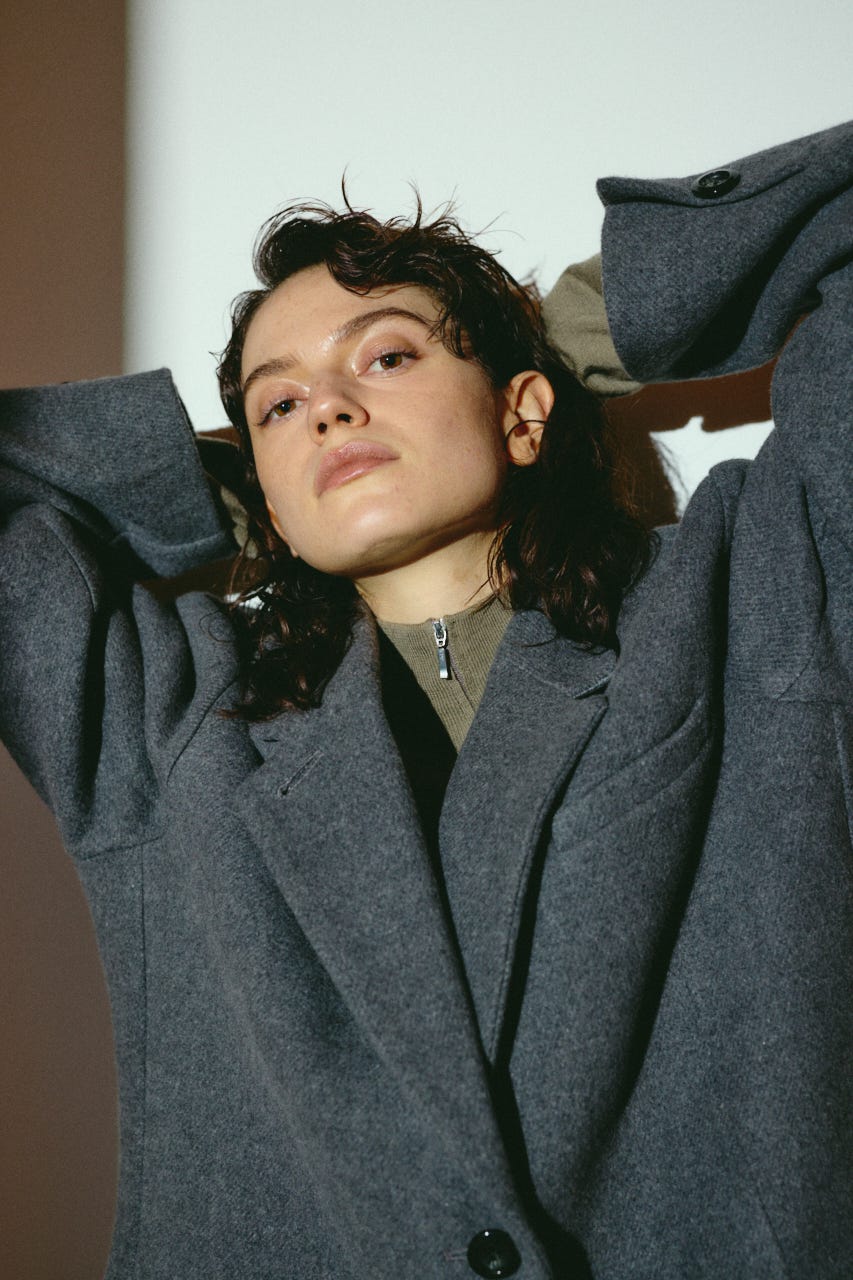 【26FW OUTER PRE ORDER】Oversized wool tailored CT T.GRY 38