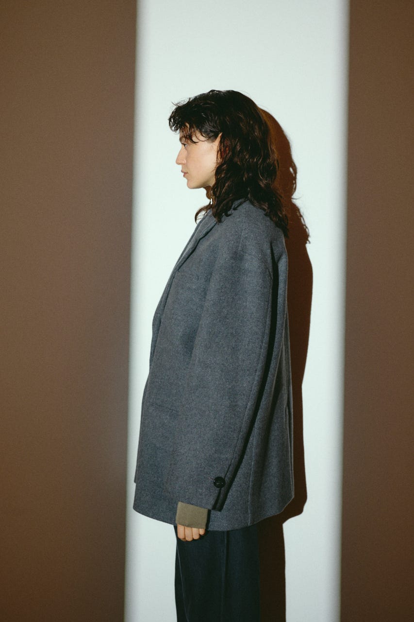 【26FW OUTER PRE ORDER】Oversized wool tailored CT T.GRY 38