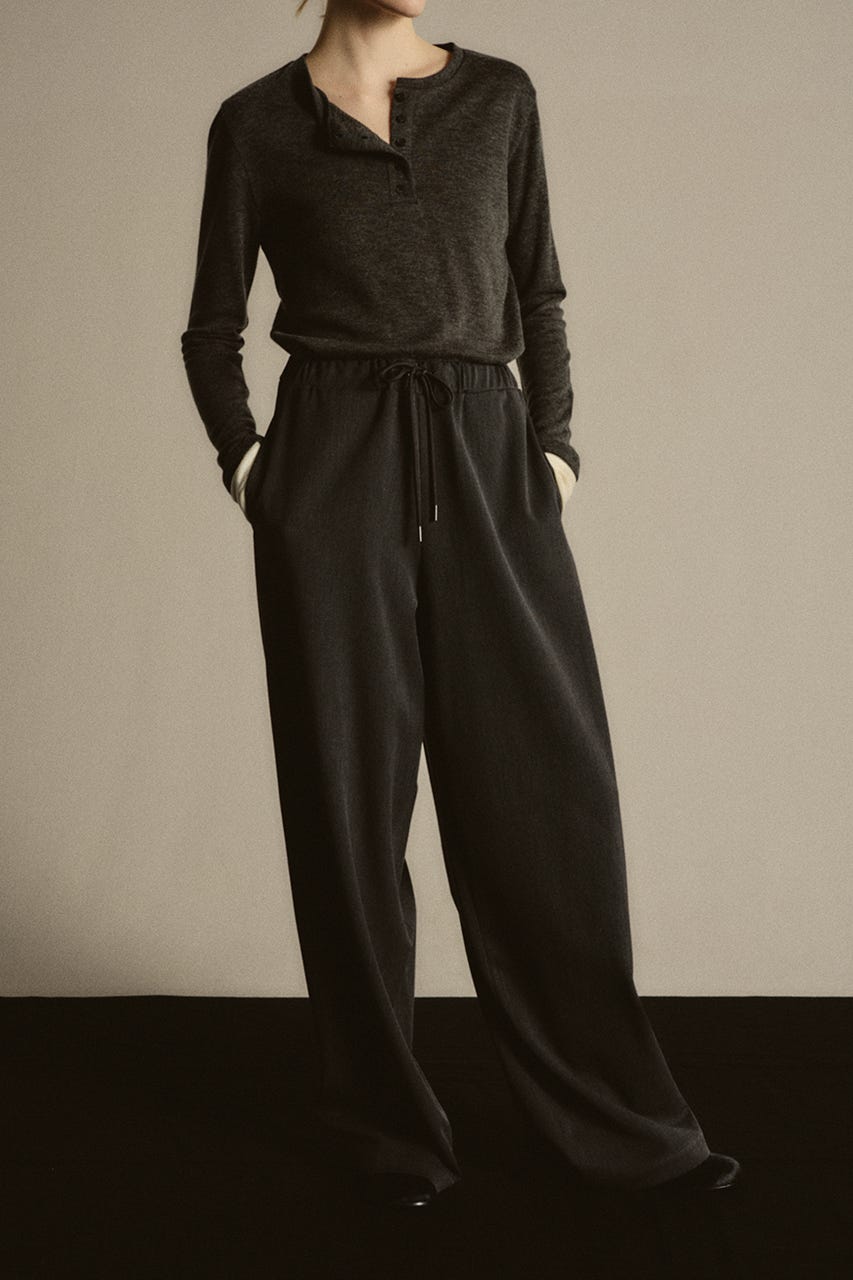 【26FW PRE ORDER】Cozy wide pants D/GRY 38