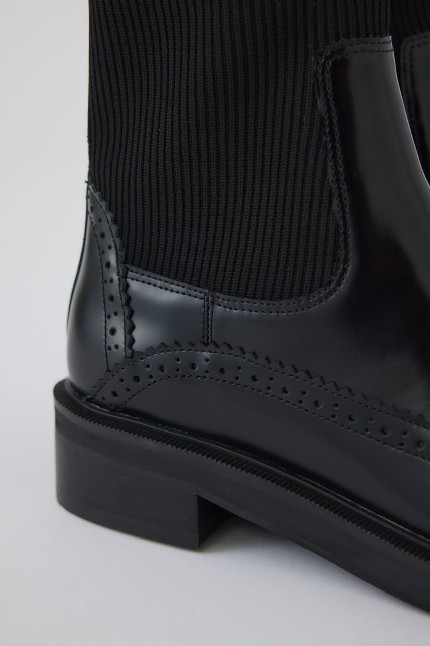 Wingtip chelsea boots BLK ３８