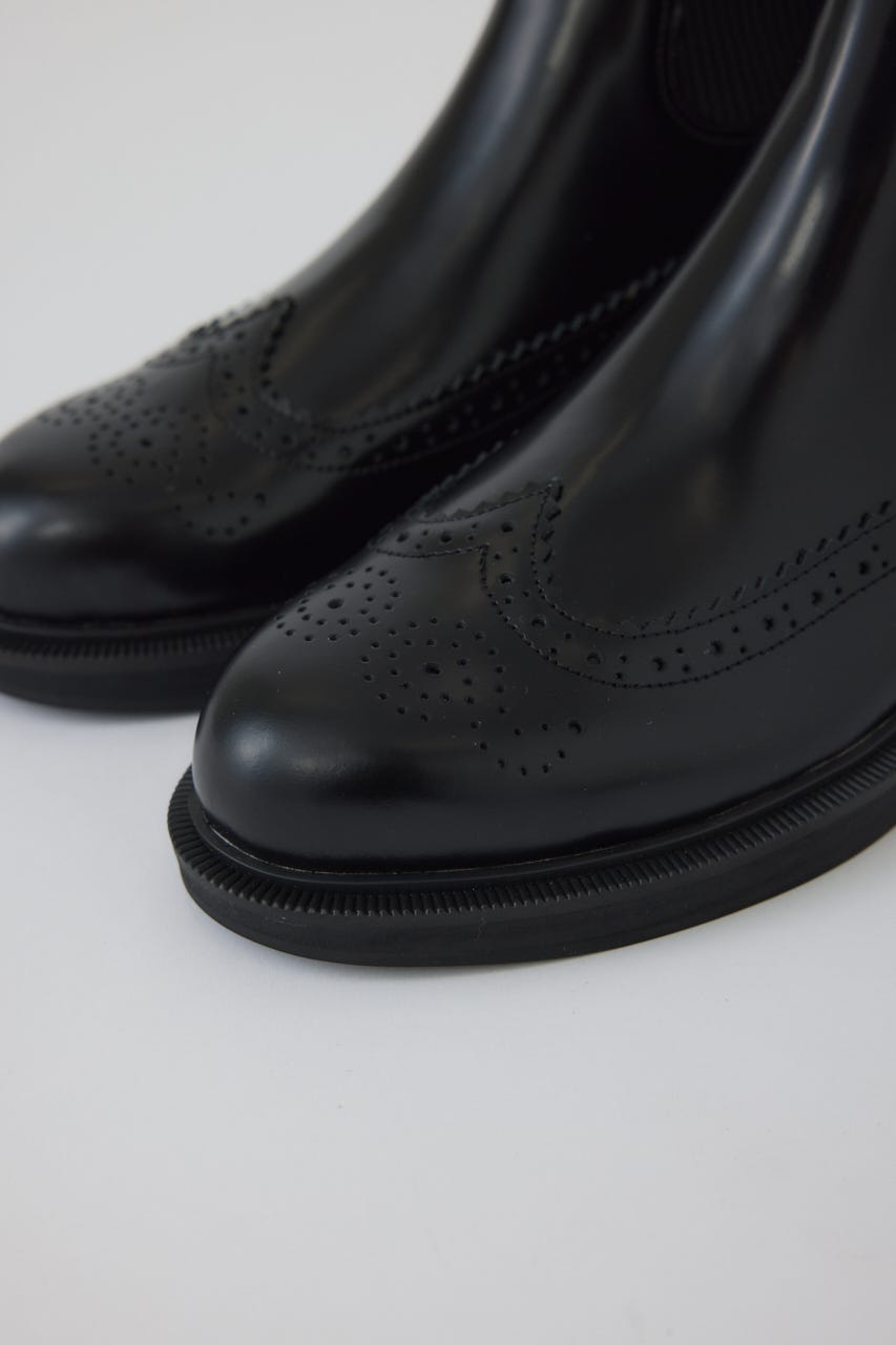 Wingtip chelsea boots BLK ３８