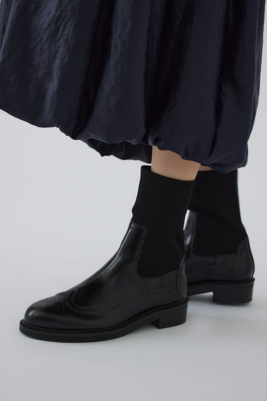 Wingtip chelsea boots BLK ３８