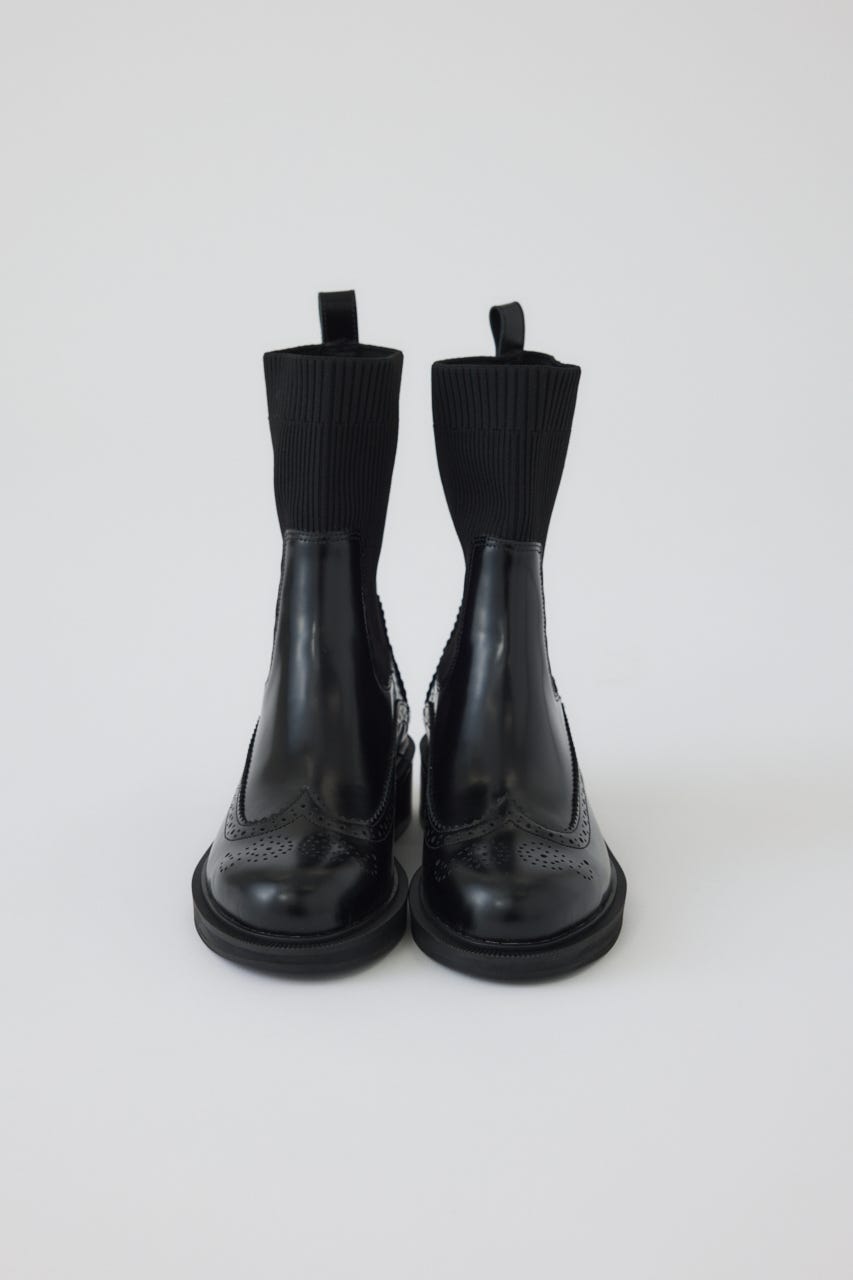 Wingtip chelsea boots BLK ３８