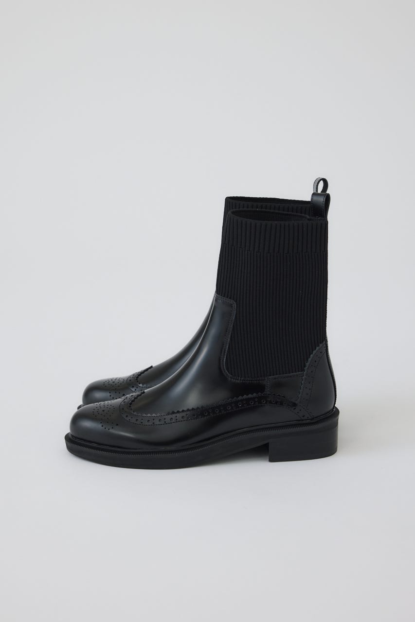 Wingtip chelsea boots BLK ３８
