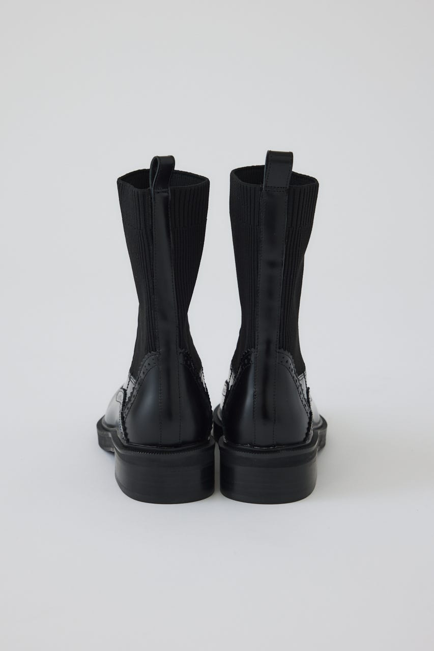 Wingtip chelsea boots BLK ３８