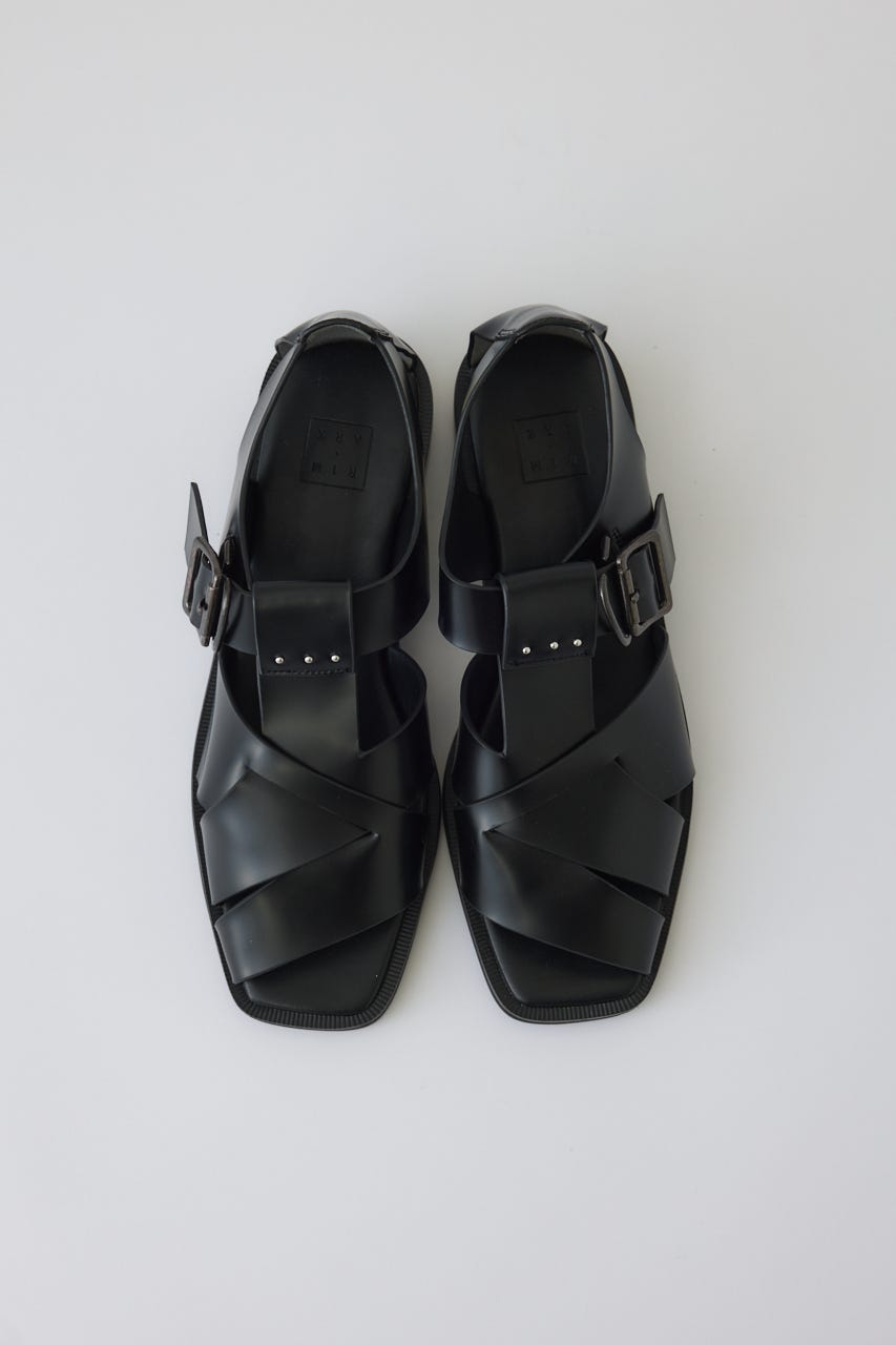 6/5- order start Leather cage sandal BLK 37