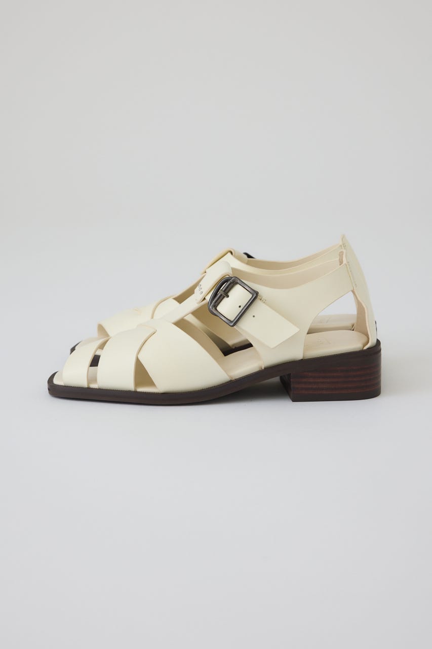 6/5- order start Leather cage sandal IVOY 38