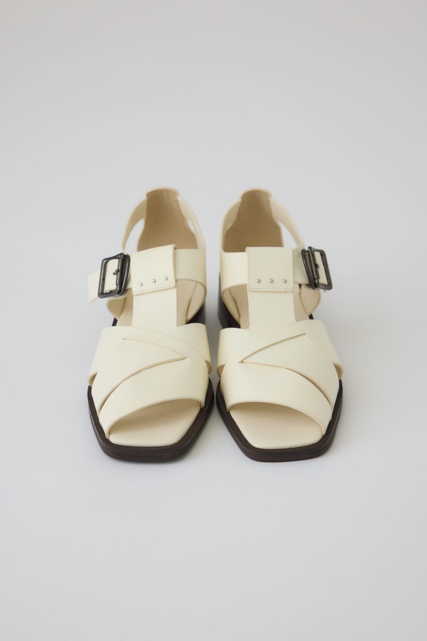 6/5- order start Leather cage sandal IVOY 38