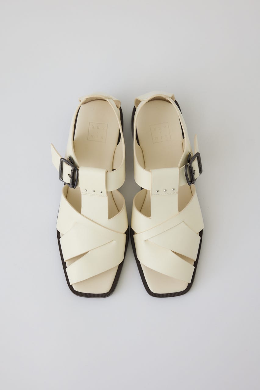 6/5- order start Leather cage sandal IVOY 38