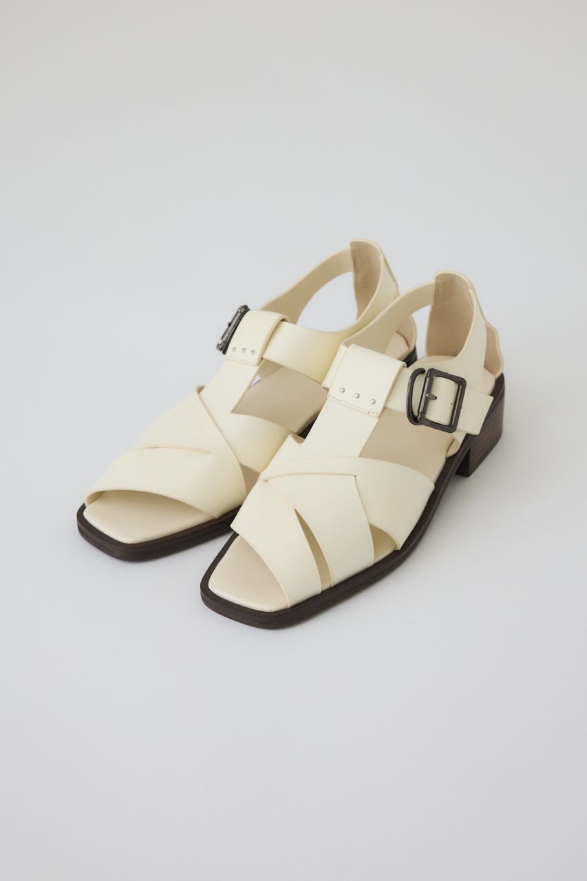 6/5- order start Leather cage sandal IVOY 38