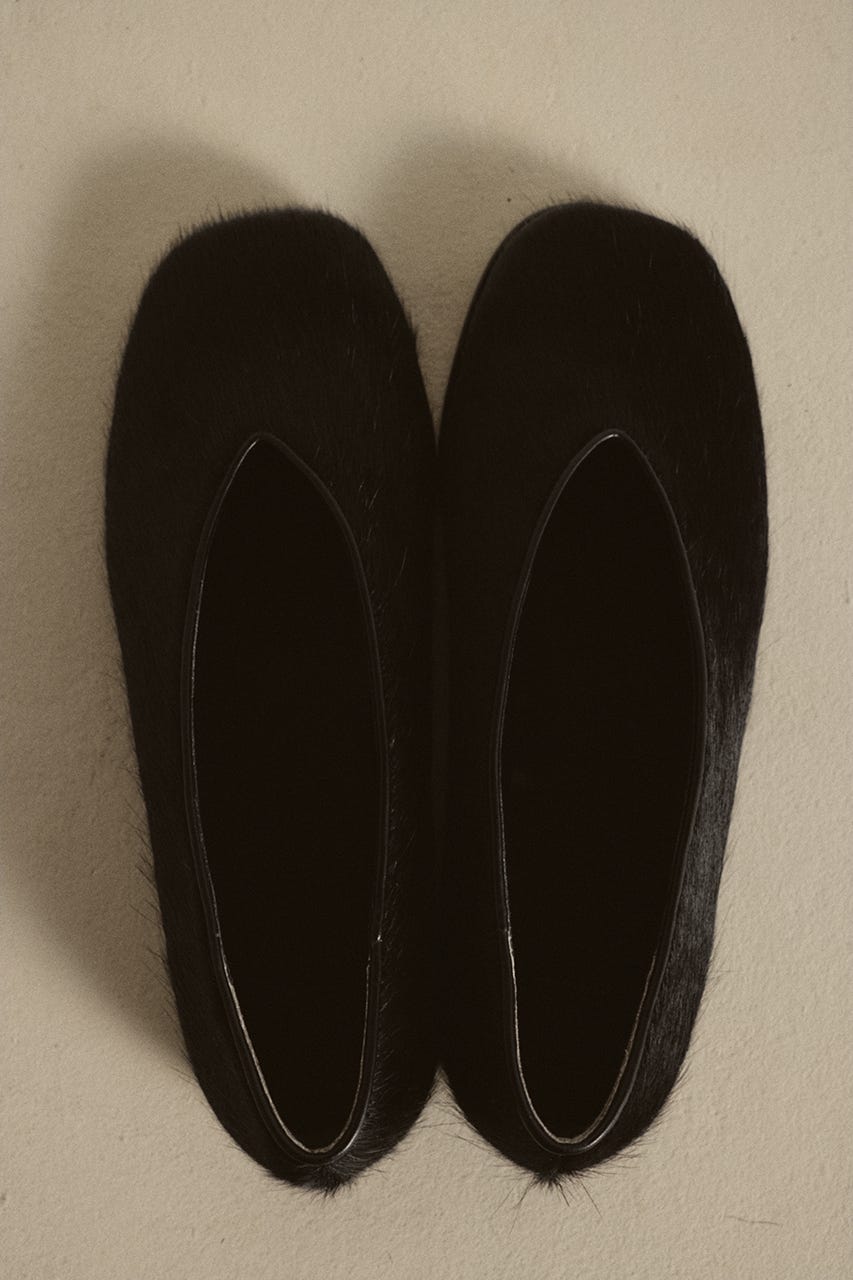【26FW PRE ORDER】Brushed calf flat BLK 37