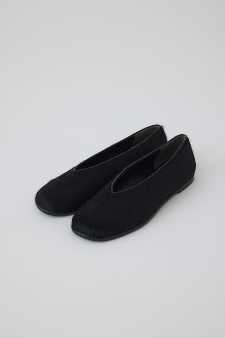 【26FW PRE ORDER】Brushed calf flat BLK 37