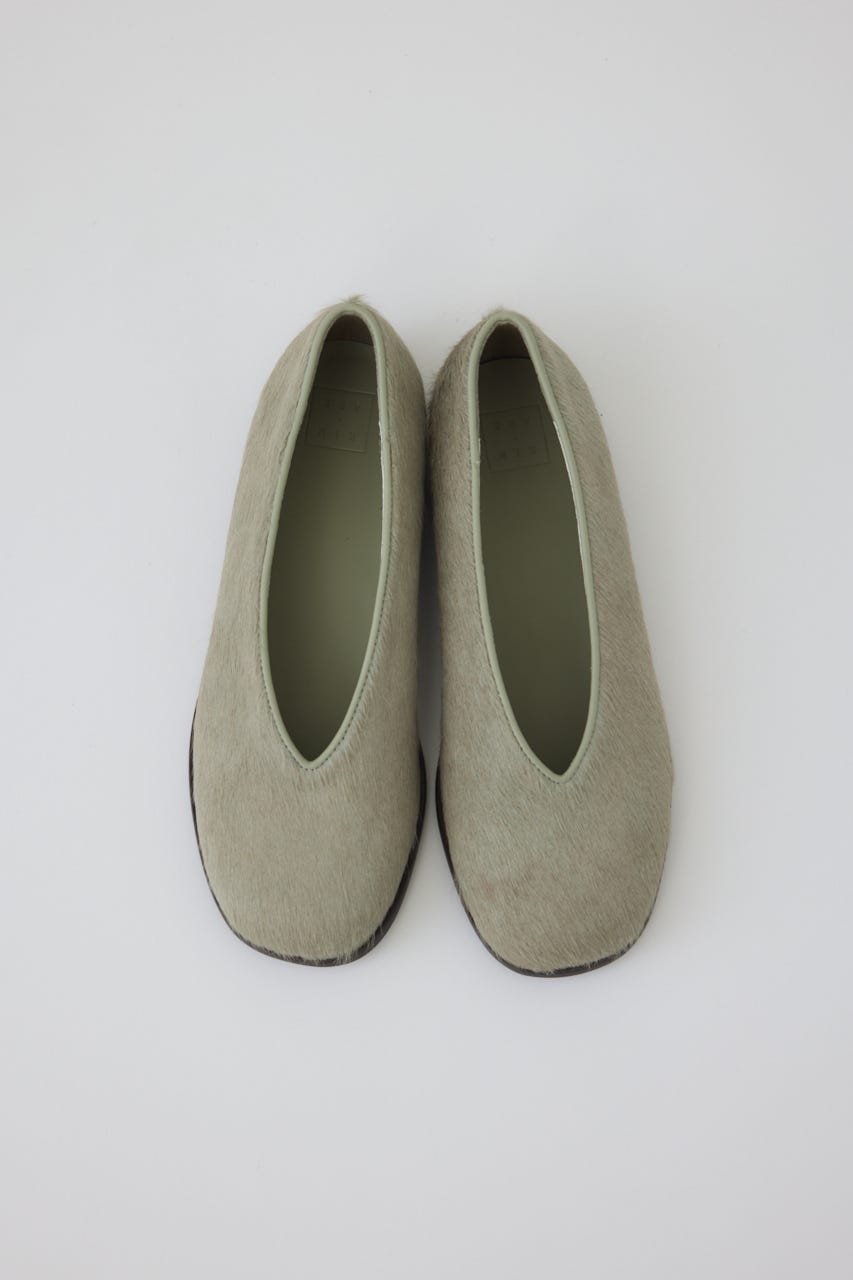 【26FW PRE ORDER】Brushed calf flat GREIGE 36
