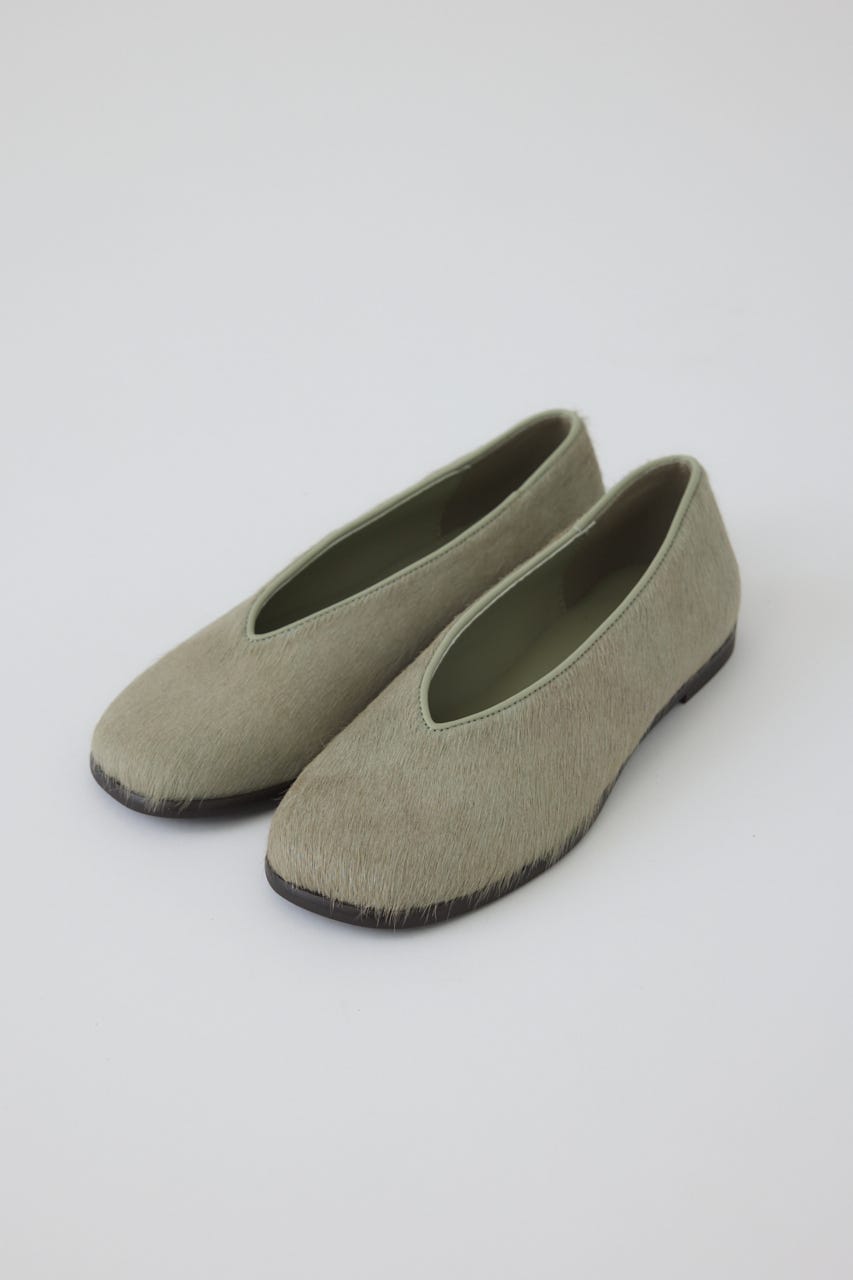 【26FW PRE ORDER】Brushed calf flat GREIGE 36