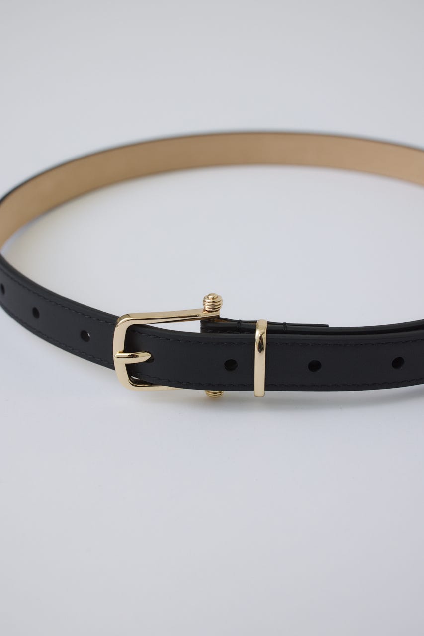 Ornate buckle leather belt GLD FREE
