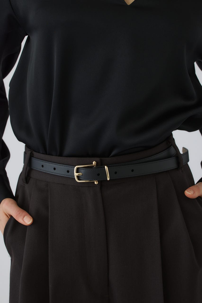 Ornate buckle leather belt GLD FREE