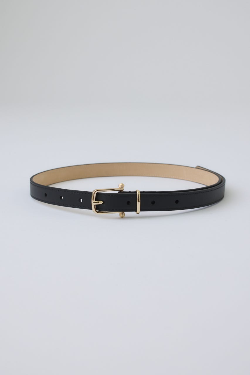 Ornate buckle leather belt GLD FREE