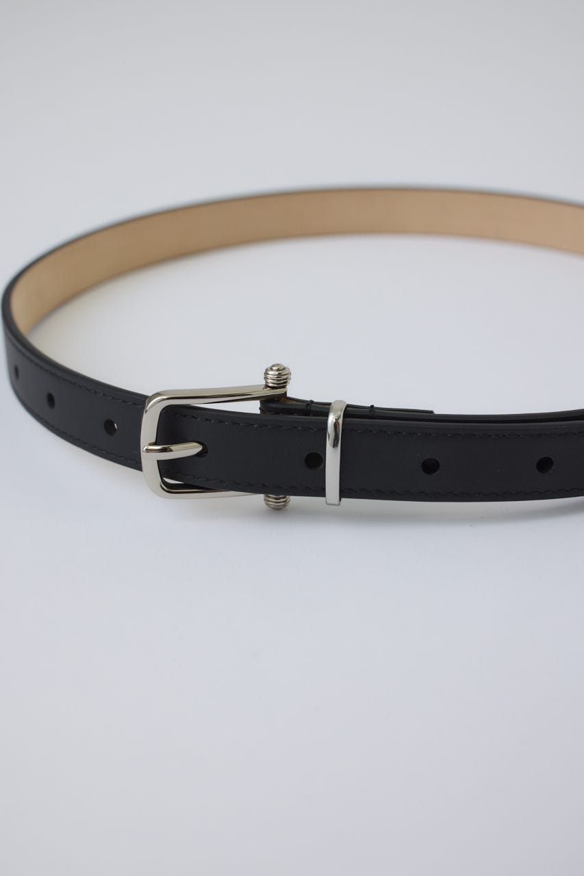 Ornate buckle leather belt SLV FREE