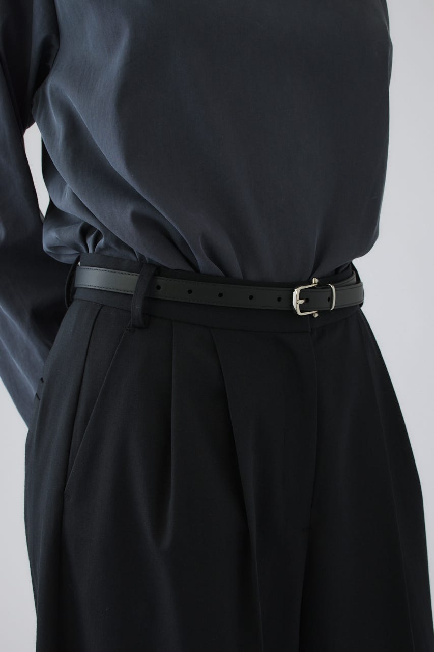 Ornate buckle leather belt SLV FREE