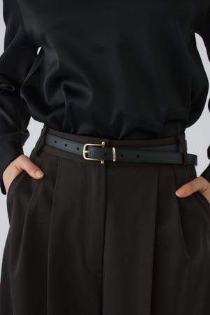Ornate buckle leather belt