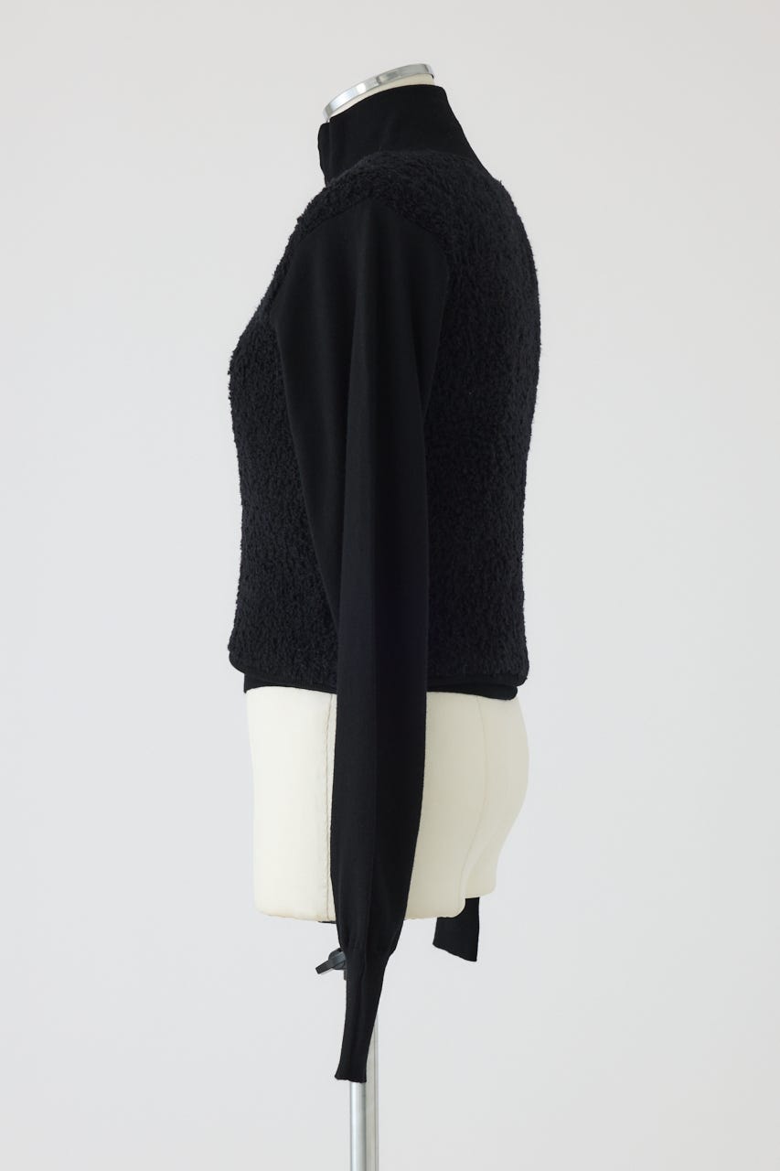 【26FW PRE ORDER】Boa vest-like zip knit BLK FREE