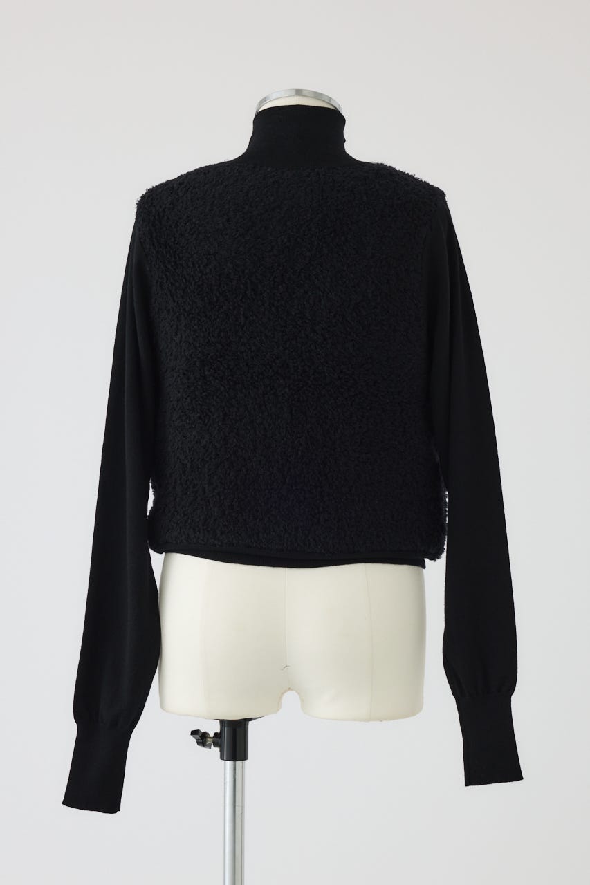 【26FW PRE ORDER】Boa vest-like zip knit BLK FREE