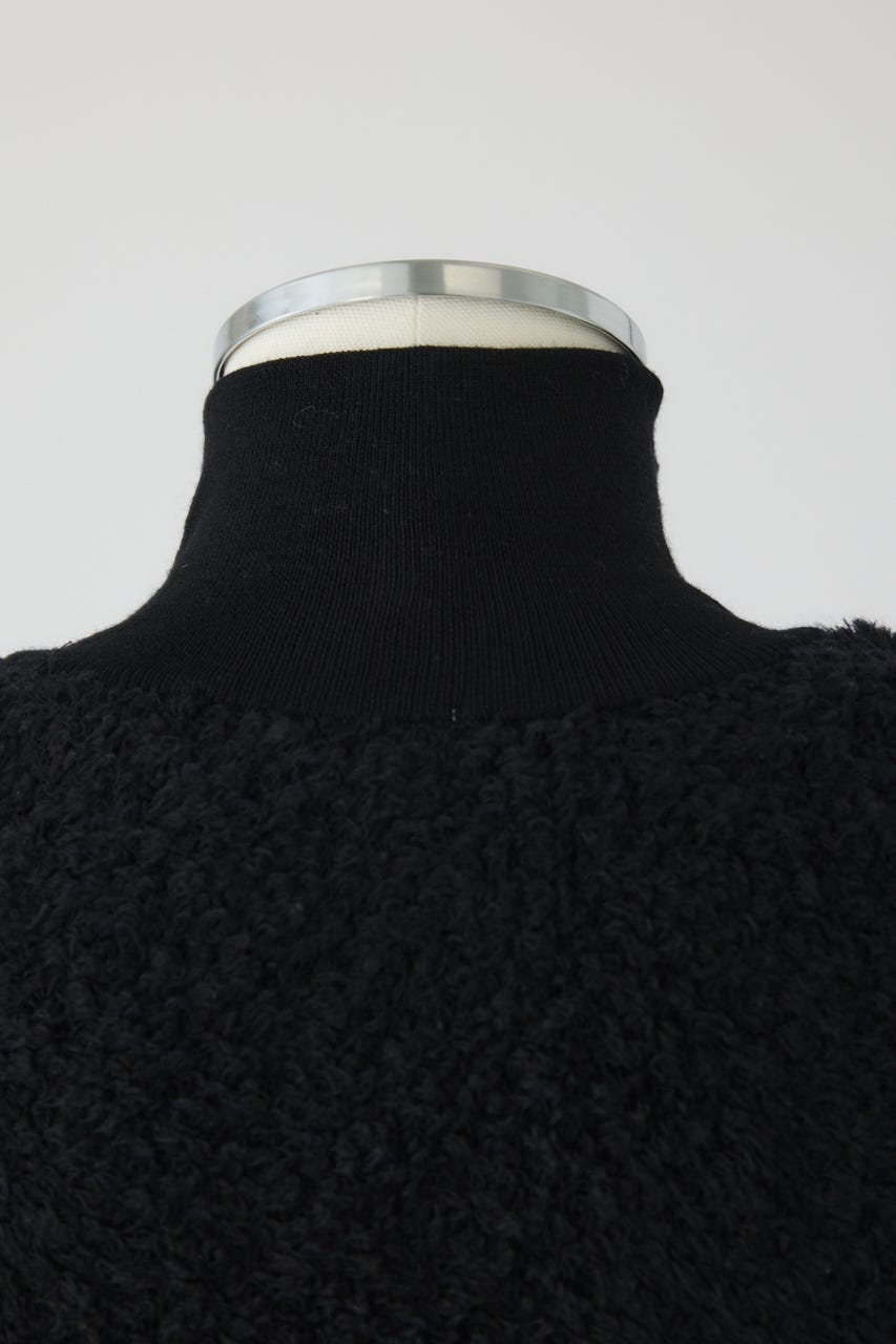 【26FW PRE ORDER】Boa vest-like zip knit BLK FREE