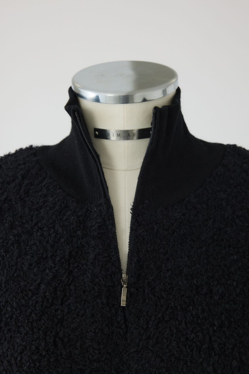 【26FW PRE ORDER】Boa vest-like zip knit BLK FREE