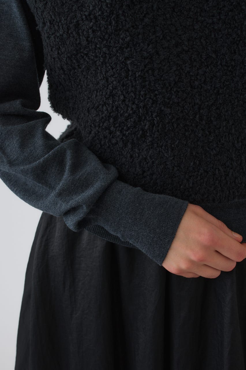 11/4- order start Boa vest-like zip knit C.GRY FREE