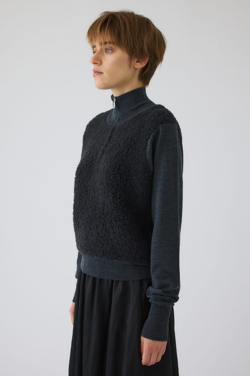 11/4- order start Boa vest-like zip knit C.GRY FREE